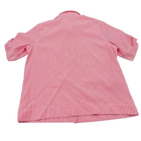 Vintage Coral Striped Women's Large Blouse By Company Collection Short Sleeve - Picture 4 of 4